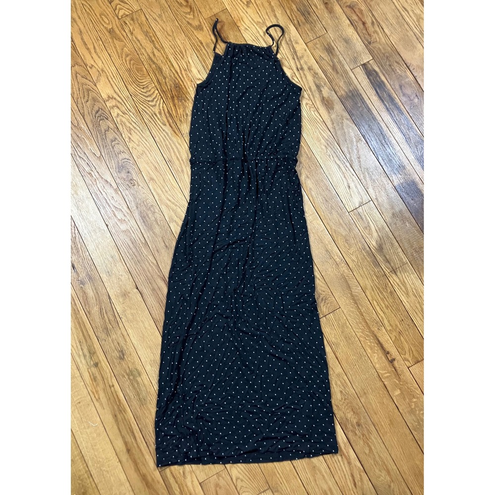 Victoria Secret Maxi‎ Dress Black White Polka Dot Sleeveless Casual